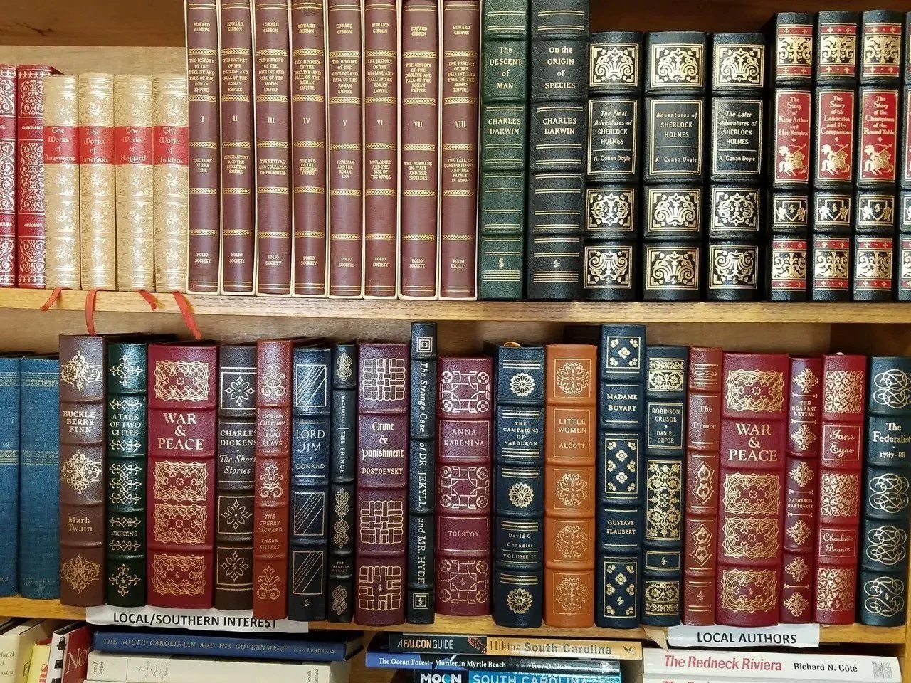 Classic & Collectibles — leather editions shelf