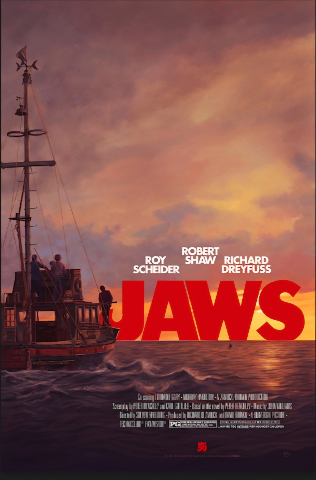Jaws lithograph print